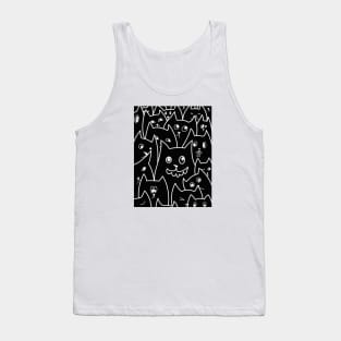 Qute Cartoon Cat Doodle / Cats Line Art Tank Top